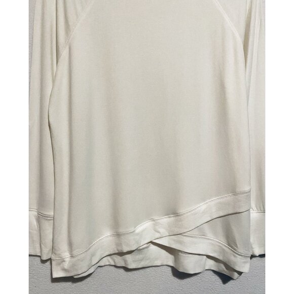 M Magaschoni Sweatshirt Womens Large Ivory Crew Neck Layered Modal Comfy Cozy - Picture 3 of 7